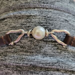 Uno de 50 necklace leather pearl choker